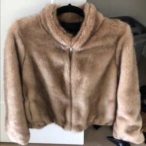 Zara Women's Soft Brown Teddy Jacket